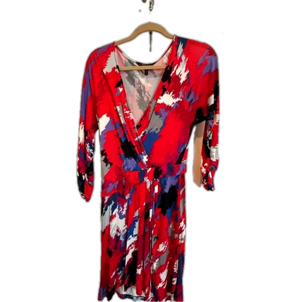 BCBG Red White Blue and black Dress | size Small